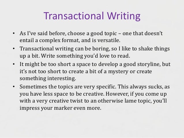 transactional writing ppt